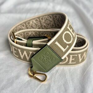 Loewe Anagram Strap in Jacquard and Calfskin | Color: Avocado Green
